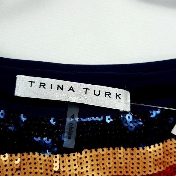 Trina Turk Breene short sleeve multi color sequin - Picture 3 of 9